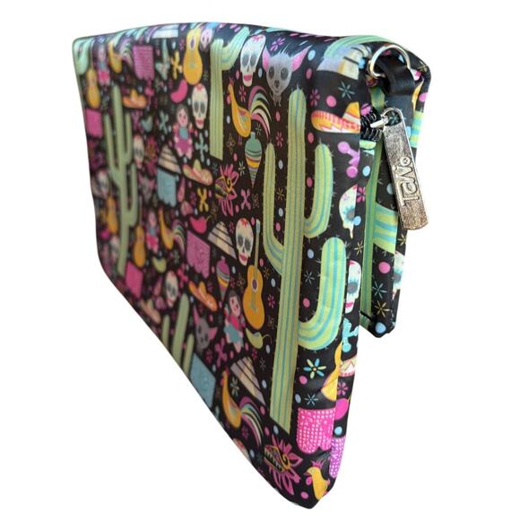 Tawi Sugar Skull Mexican Themed Bright and Colorful Wristlet Clutch Handbag - Picture 10 of 10